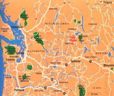 Location of Twin Peaks